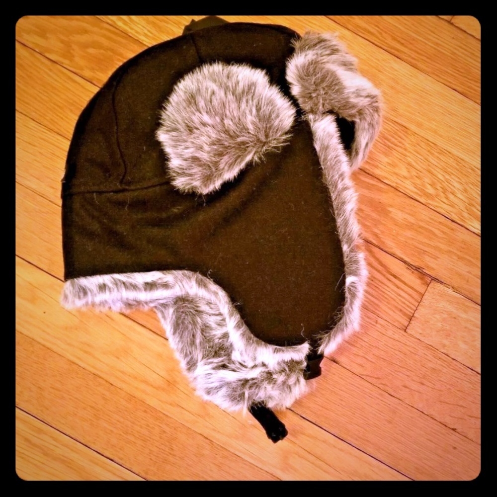 Trapper hat. Black and white edition.